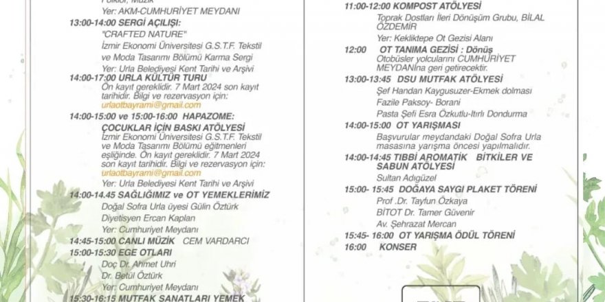 URLA 'OT' FESTİVALİNE HAZIRLANIYOR. İŞTE PROGRAM