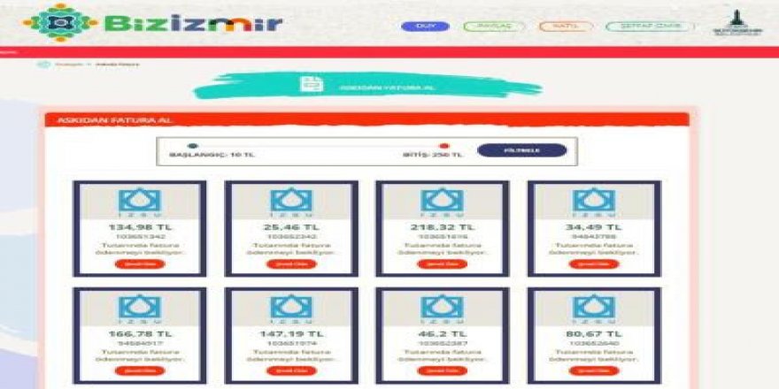 İZMİR'DE ASKIDA FATURA DÖNEMİ BAŞLADI..İŞTE DETAYLAR