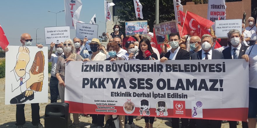 İZMİR BÜYÜKŞEHİR'İN DAVETLİSİNİ PROTESTO ETTİLER