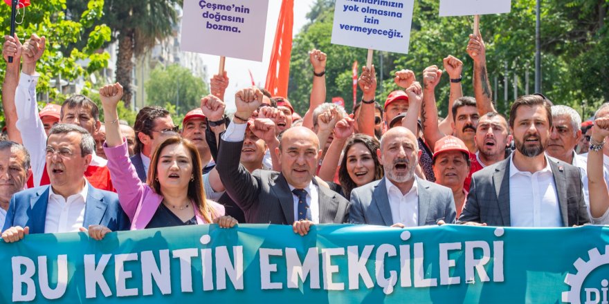 İZMİR'DE ÇEŞME PROTESTOSU