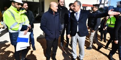 TUNÇ SOYER KARABAĞLAR'DA HİZMET BİNASI DENETLEDİ