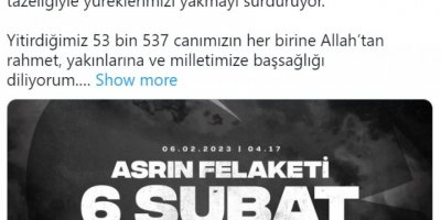 CUMHURBAŞKANI ERDOĞAN'DAN 6 ŞUBAT DEPREMİ PAYLAŞIMI