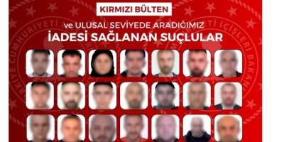 Kırmızı bültenle ve ulusal seviyede aranan 48 suçlu Türkiye’ye getirildi