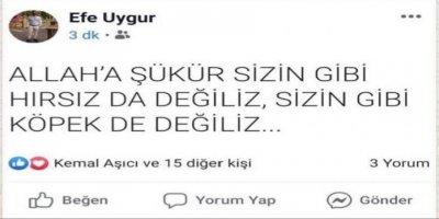 TORBALI BELEDİYE BAŞKANI'NIN OĞLU PAYLAŞTI...SİZİN GİBİ KÖPEK DEĞİLİZ