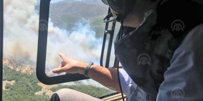 BAKAN PAKDEMİRLİ İZMİR'DE YANGIN SÖNDÜRME ÇALIŞMALARINI DENETLİYOR