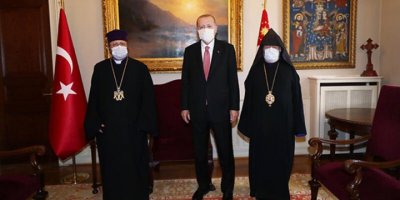 CUMHURBAŞKANI ERDOĞAN ERMENİ PATRİĞİ MAŞALYAN İLE GÖRÜŞTÜ