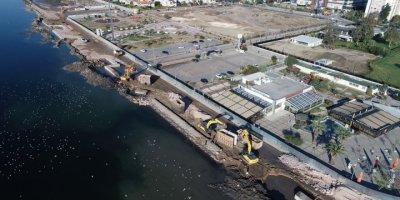 MAVİŞEHİR'E SEL ÖNLEMİ...TOPRAK SET ÇEKİLDİ