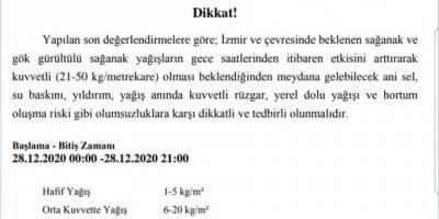 İZMİR VALİLİĞİ AZ ÖNCE UYARDI..HORTUM, SEL YAŞANABİLİR.