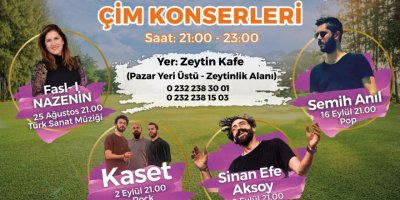 NARLIDERE BELEDİYESİ DE ÇİM KONSERLERİ VERECEK