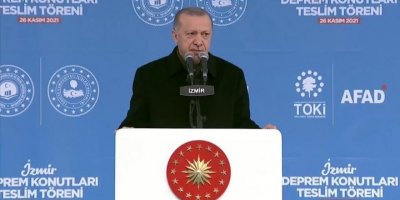 İZMİRLİ DEPREMZEDELERE İLK EVLERİN ANAHTARLARI CUMHURBAŞKANI ERDOĞAN TARAFINDAN VERİLDİ