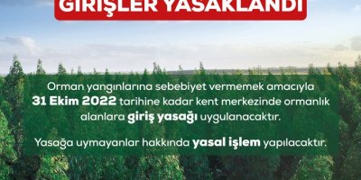 ALİAĞA'DA ORMANLIK ALANLARA GİRİŞ YASAKLANDI