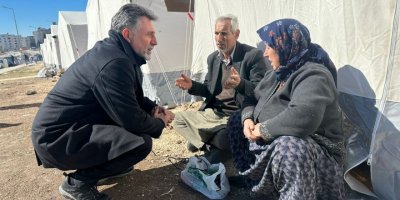 SERDAR SANDAL DEPREMZEDELERİ ZİYARET ETTİ